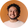 happy man in a white t-shirt